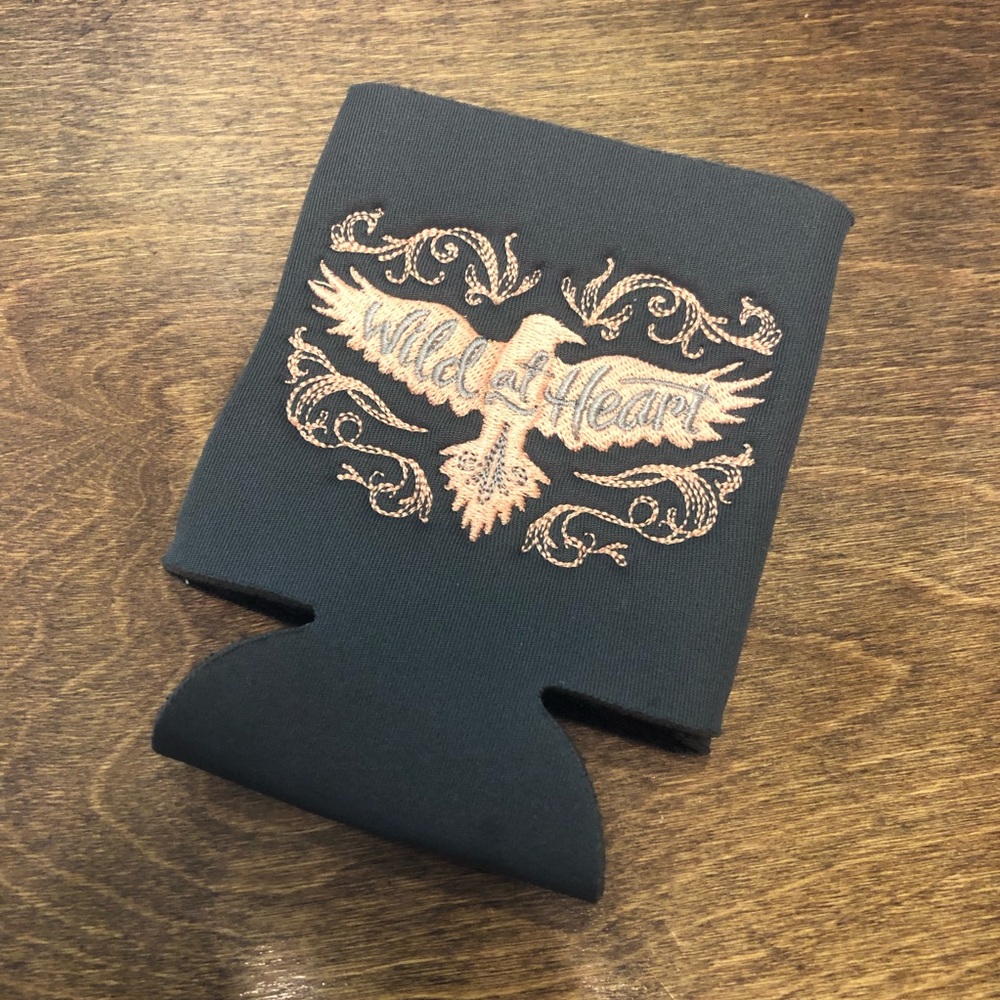 Wild at Heart Embroidered Koozie